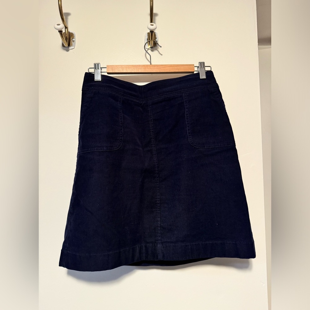 Talbots navy corduroy a-line skirt